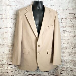 Vintage Levi’s Action Suit Jacket Sport Coat 2Button Tan Cream SEE MEASUREMENTS